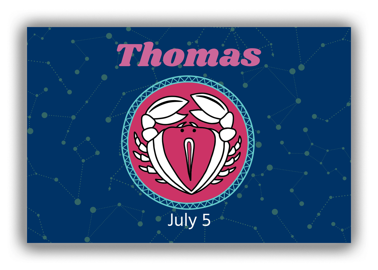 Personalized Zodiac Sign Canvas Wrap & Photo Print - Constellation Circle - Cancer - Front View