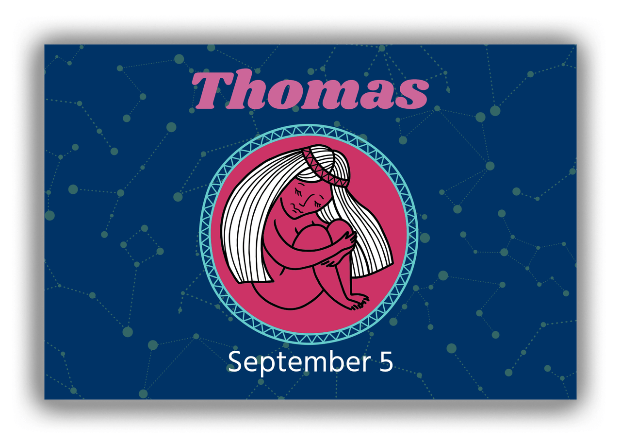 Personalized Zodiac Sign Canvas Wrap & Photo Print - Constellation Circle - Virgo - Front View