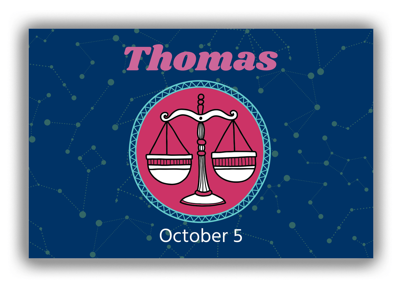 Personalized Zodiac Sign Canvas Wrap & Photo Print - Constellation Circle - Libra - Front View