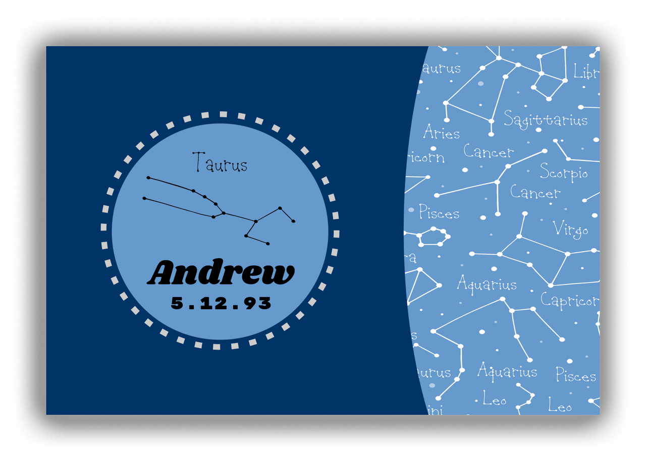 Personalized Zodiac Sign Canvas Wrap & Photo Print - Constellation Circle - Taurus - Front View