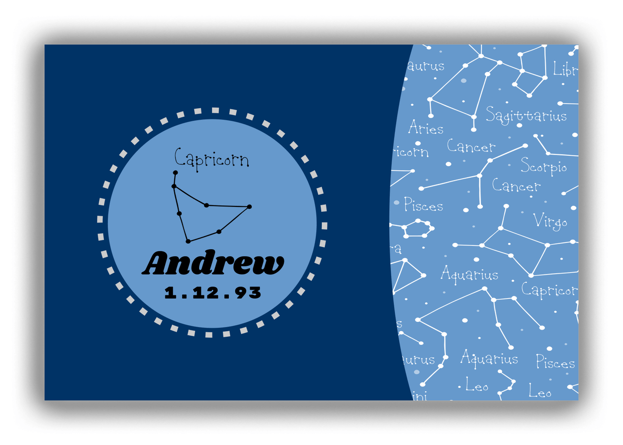 Personalized Zodiac Sign Canvas Wrap & Photo Print - Constellation Circle - Capricorn - Front View