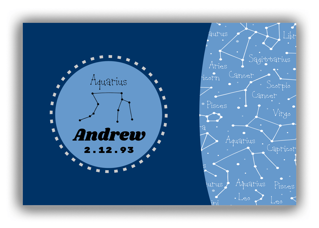 Personalized Zodiac Sign Canvas Wrap & Photo Print - Constellation Circle - Aquarius - Front View