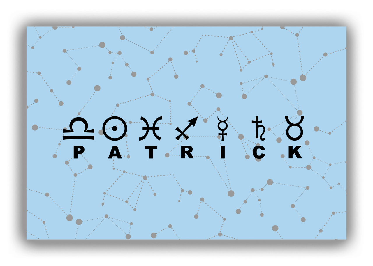 Personalized Zodiac Sign Canvas Wrap & Photo Print - Constellation Font - Front View
