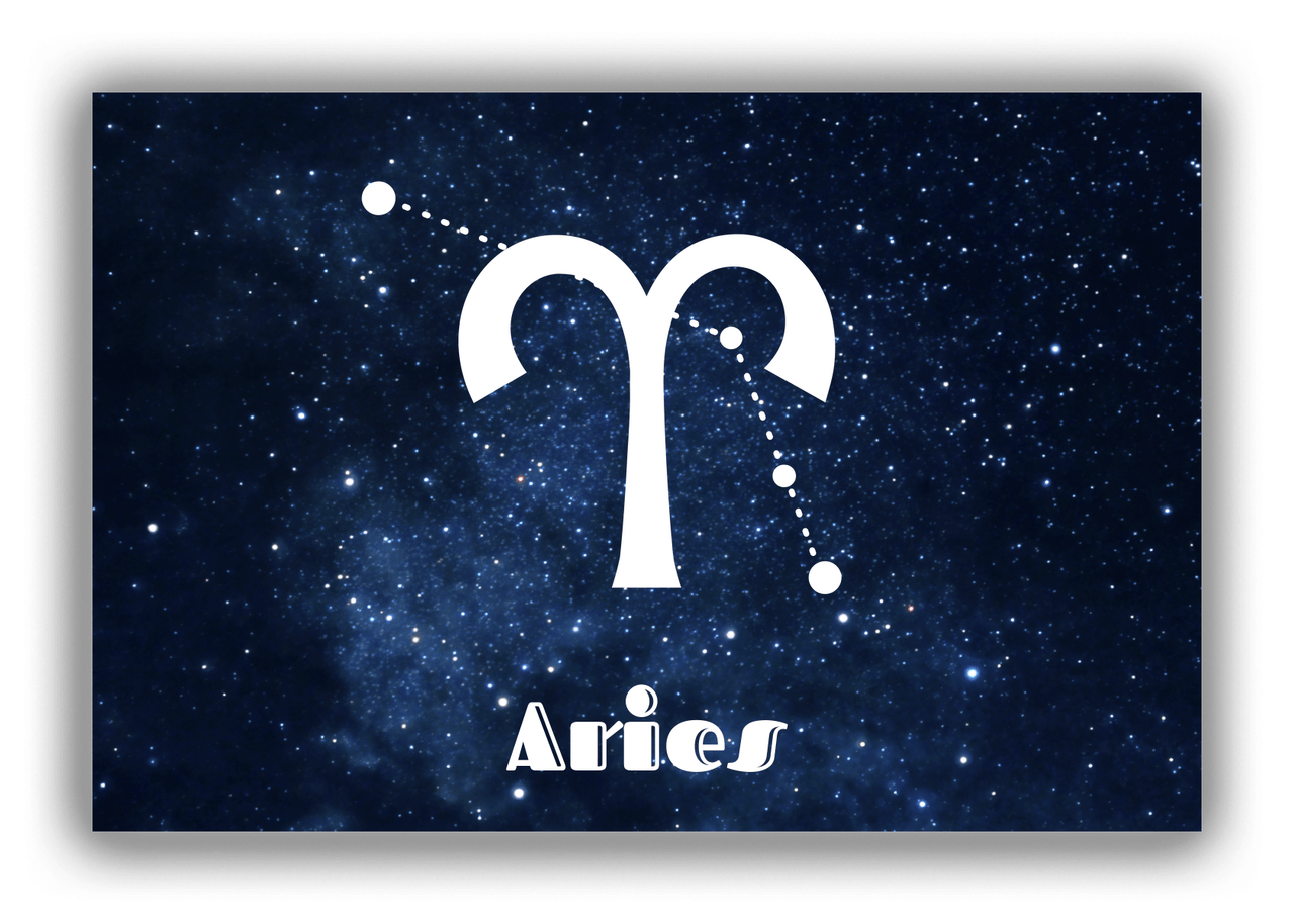 Personalized Zodiac Sign Canvas Wrap & Photo Print - Night Sky - Aries - Front View