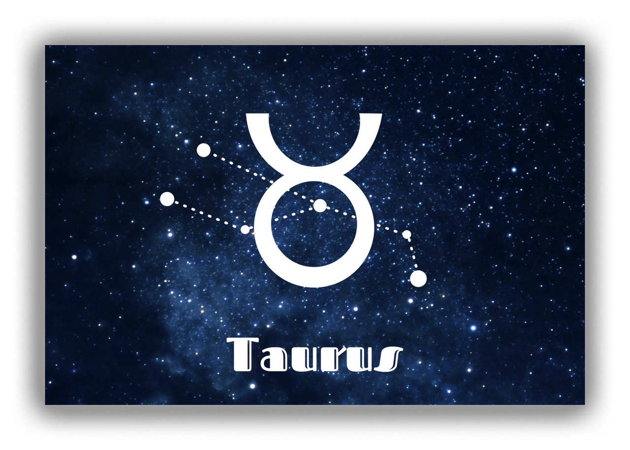 Personalized Zodiac Sign Canvas Wrap & Photo Print - Night Sky - Taurus - Front View