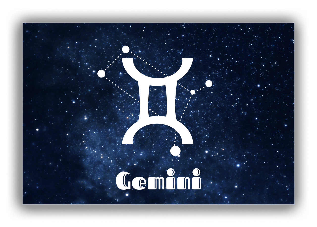 Personalized Zodiac Sign Canvas Wrap & Photo Print - Night Sky - Gemini - Front View