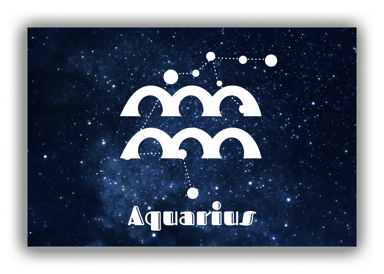 Personalized Zodiac Sign Canvas Wrap & Photo Print - Night Sky - Aquarius - Front View