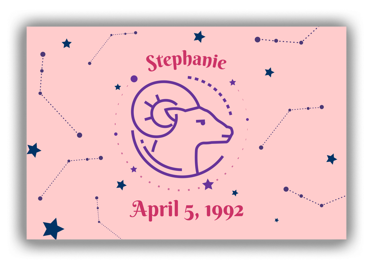 Personalized Zodiac Sign Canvas Wrap & Photo Print - Constellation - Aries - Front View