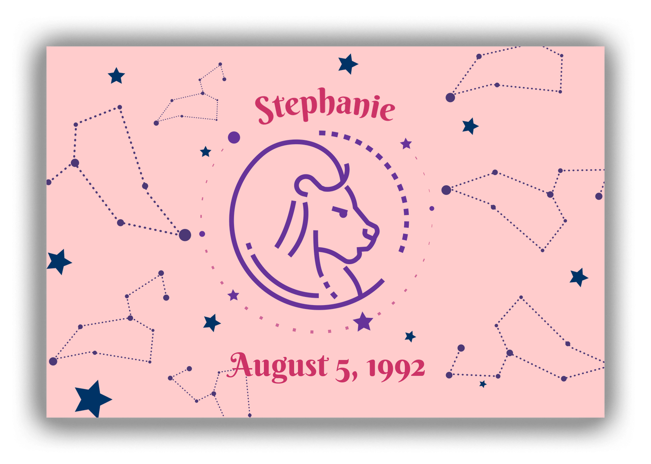 Personalized Zodiac Sign Canvas Wrap & Photo Print - Constellation - Leo - Front View