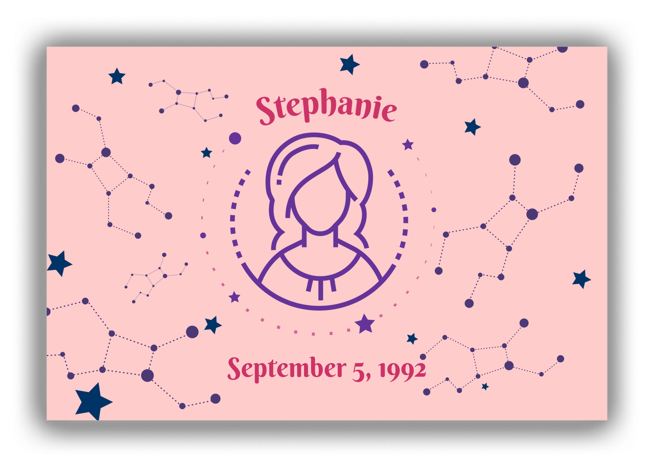 Personalized Zodiac Sign Canvas Wrap & Photo Print - Constellation - Virgo - Front View