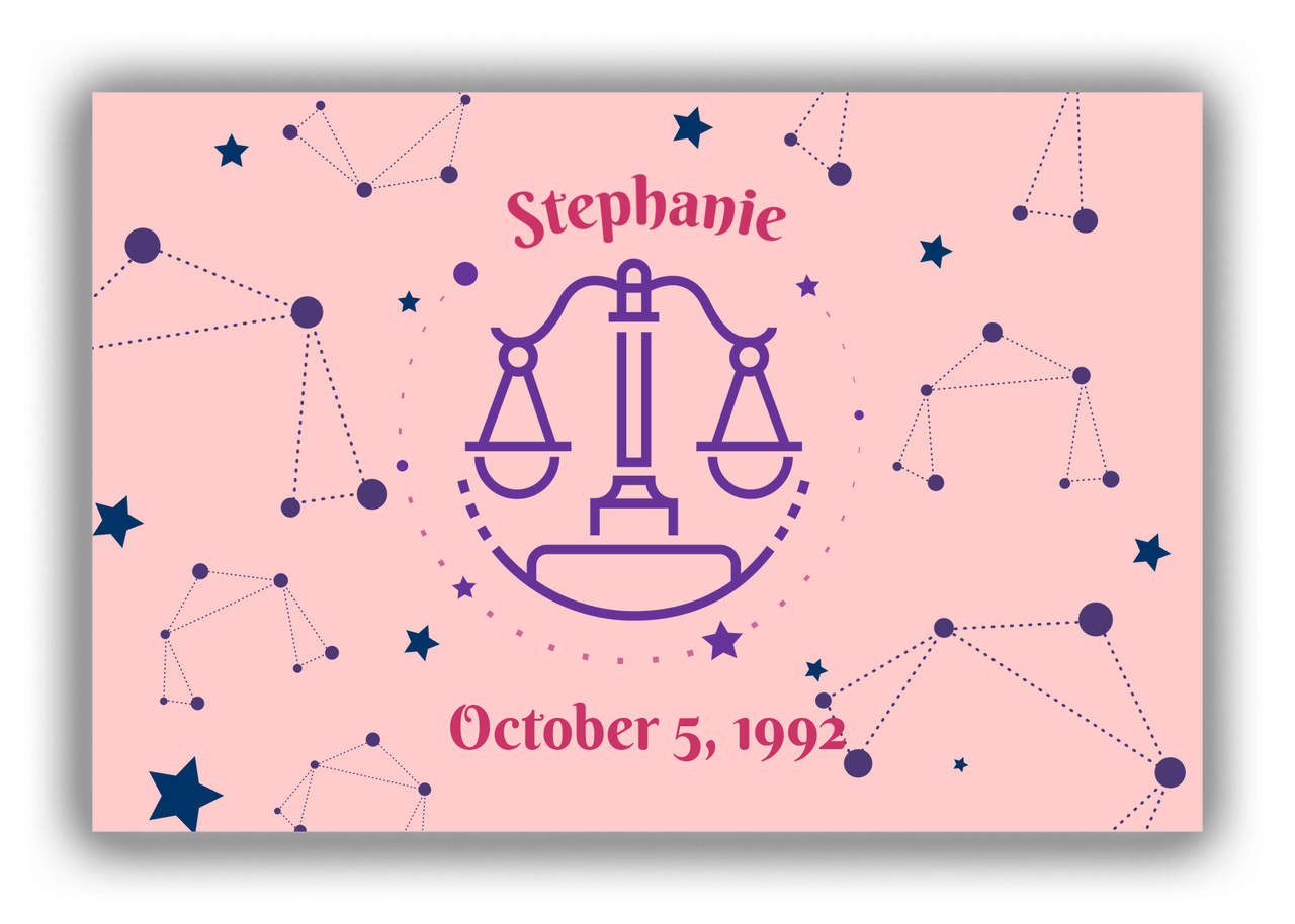 Personalized Zodiac Sign Canvas Wrap & Photo Print - Constellation - Libra - Front View
