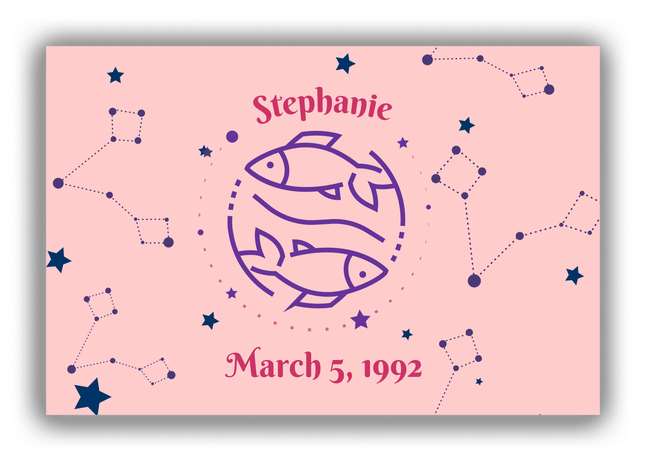 Personalized Zodiac Sign Canvas Wrap & Photo Print - Constellation - Pisces - Front View