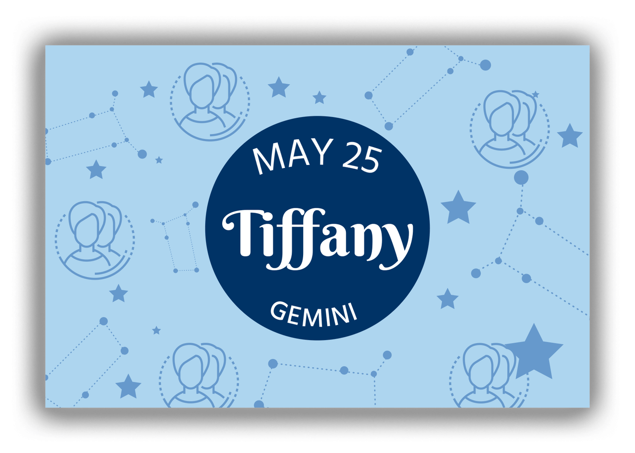 Personalized Zodiac Sign Canvas Wrap & Photo Print - Constellation Circle - Gemini - Front View