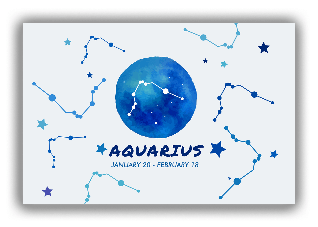 Zodiac Sign Canvas Wrap & Photo Print - Date Range - Aquarius - Front View