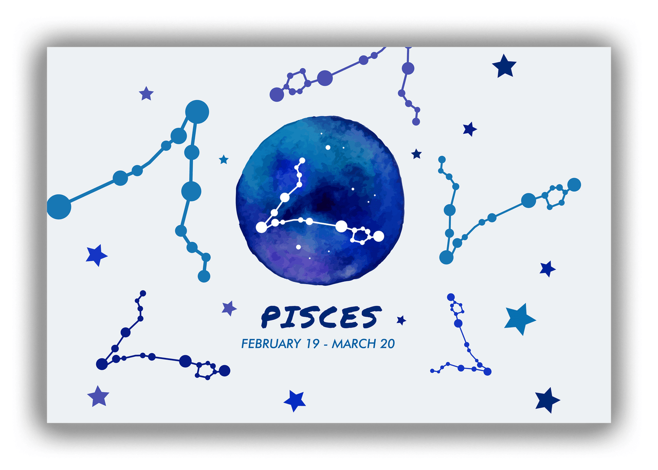 Zodiac Sign Canvas Wrap & Photo Print - Date Range - Pisces - Front View