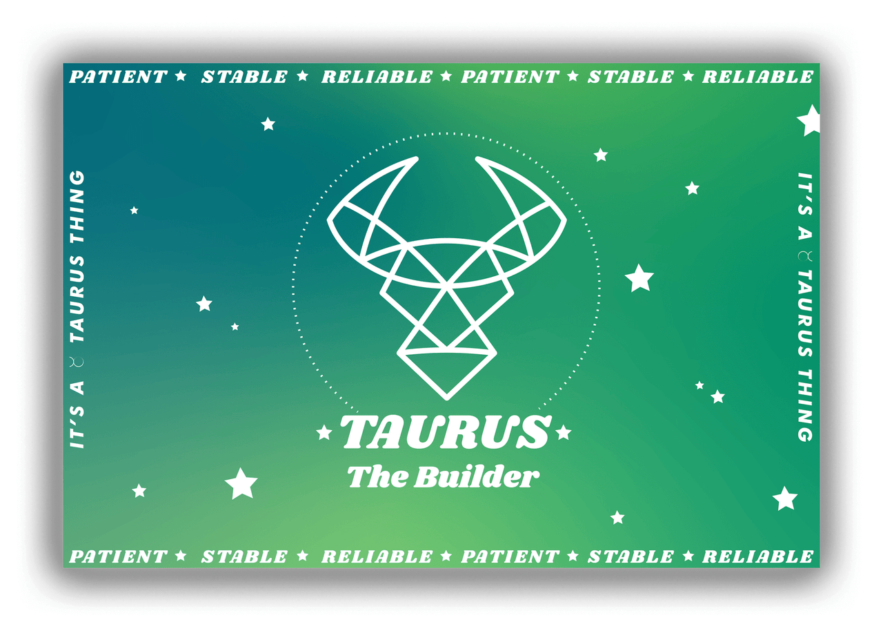 Zodiac Sign Canvas Wrap & Photo Print - Traits of a Taurus - Front View