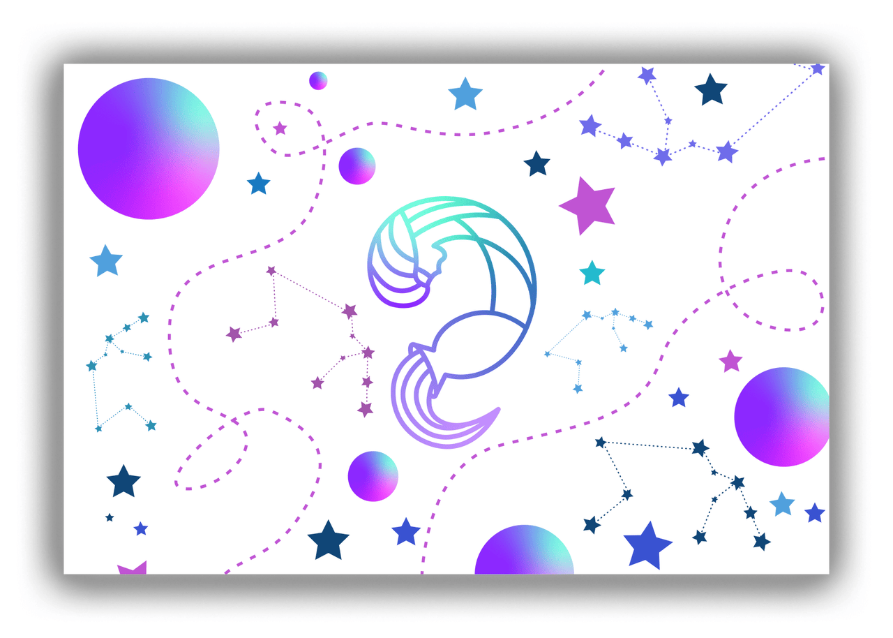 Zodiac Sign Canvas Wrap & Photo Print - Constellations - Aquarius - Front View