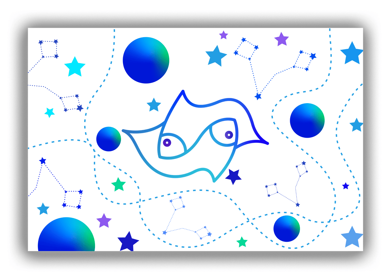 Zodiac Sign Canvas Wrap & Photo Print - Constellations - Pisces - Front View