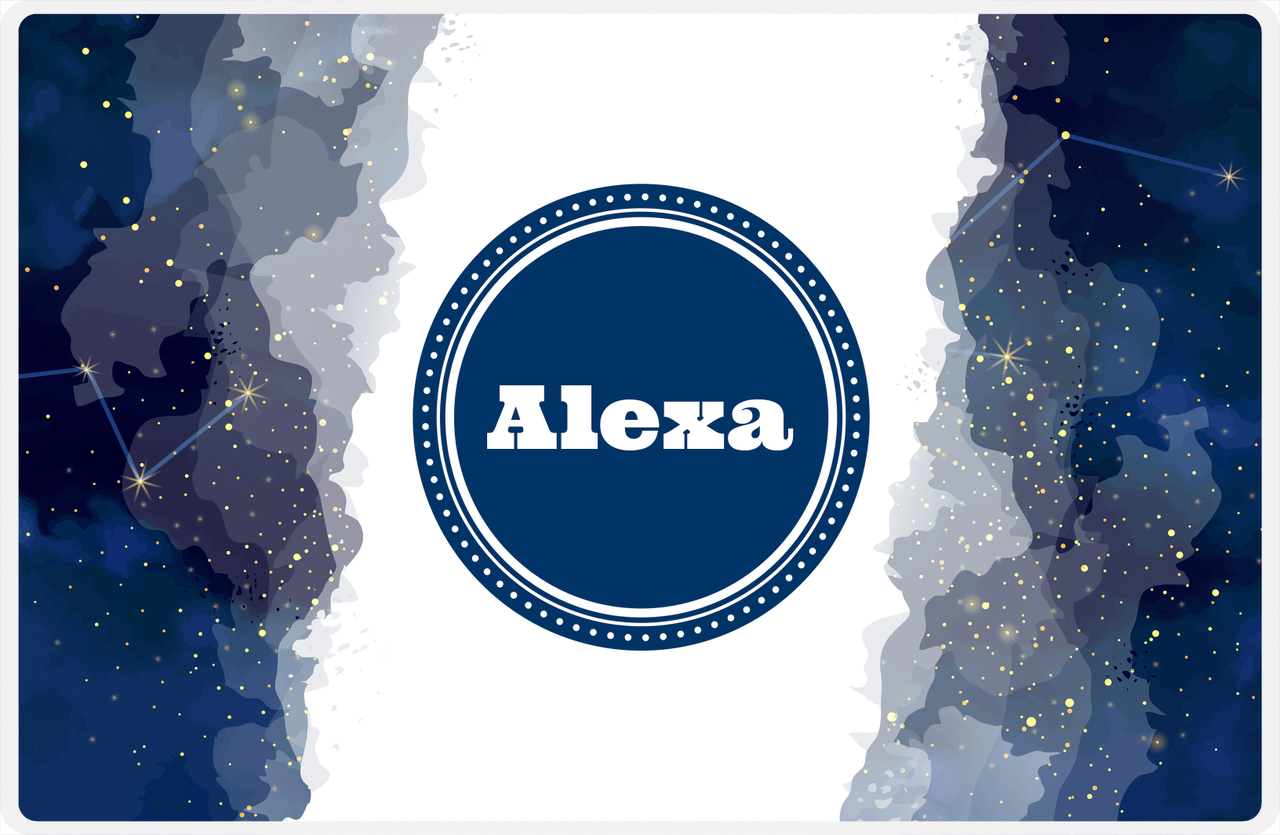 Personalized Zodiac Sign Placemat - Night Sky - Circle Nameplate -  View