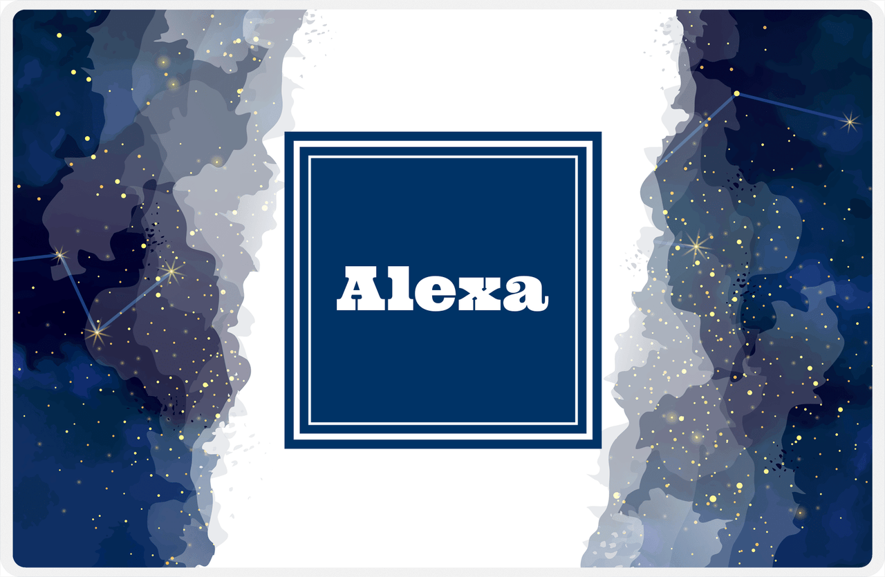 Personalized Zodiac Sign Placemat - Night Sky - Square Nameplate -  View
