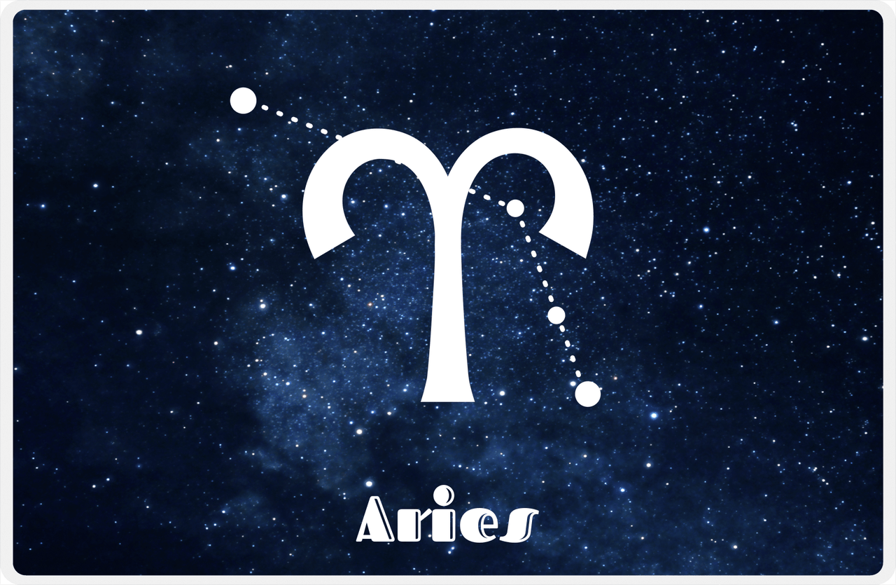 Personalized Zodiac Sign Placemat - Night Sky - Aries -  View