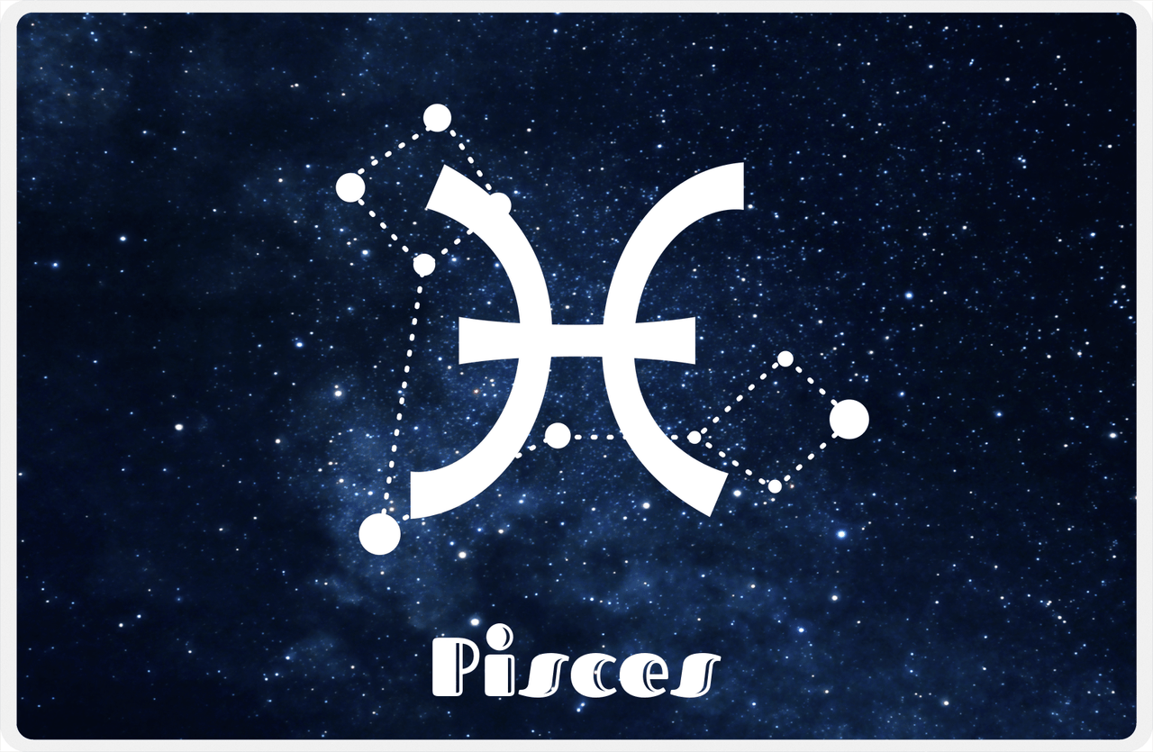 Personalized Zodiac Sign Placemat - Night Sky - Pisces -  View