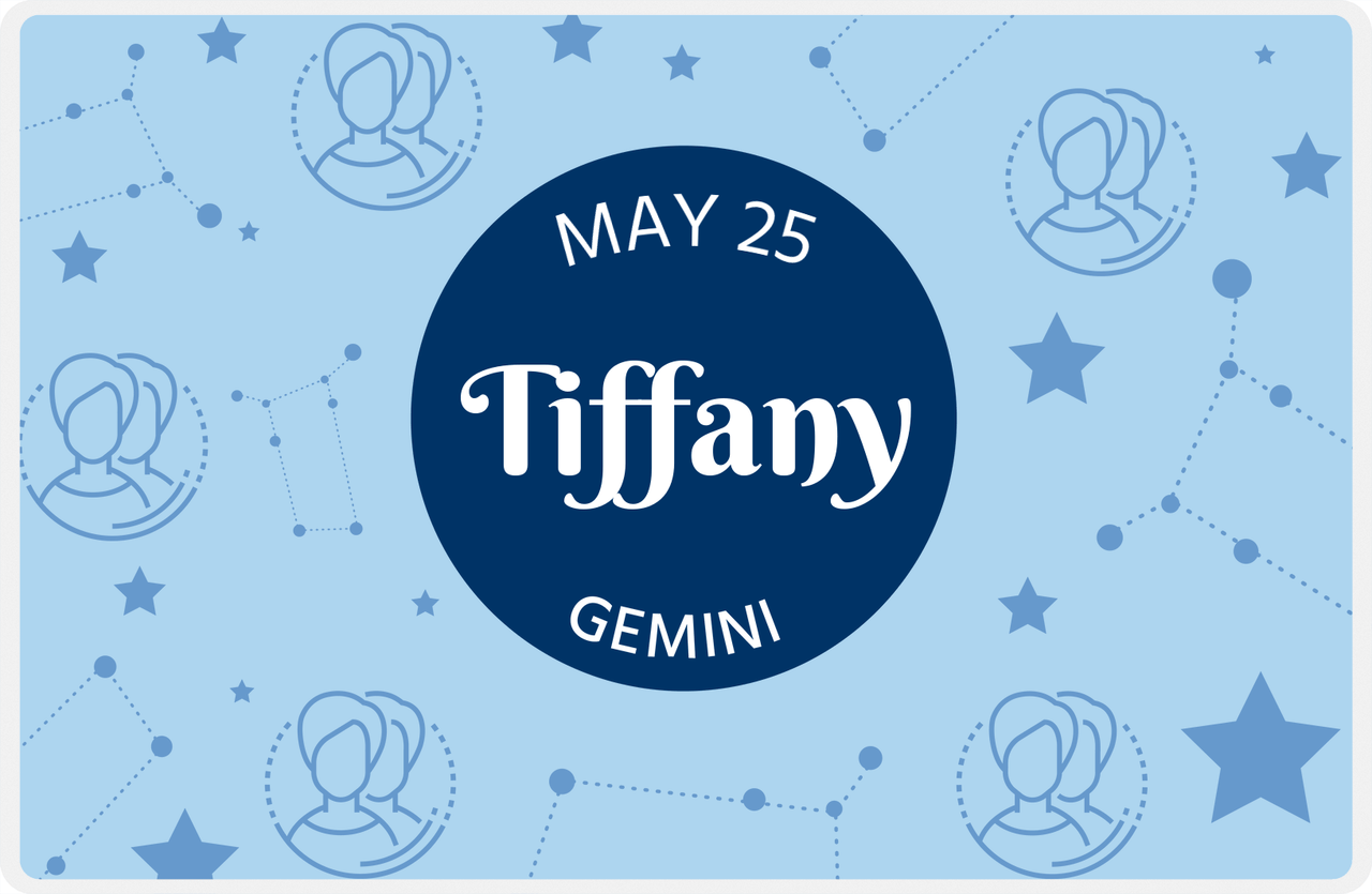 Personalized Zodiac Sign Placemat - Constellation Circle - Gemini -  View