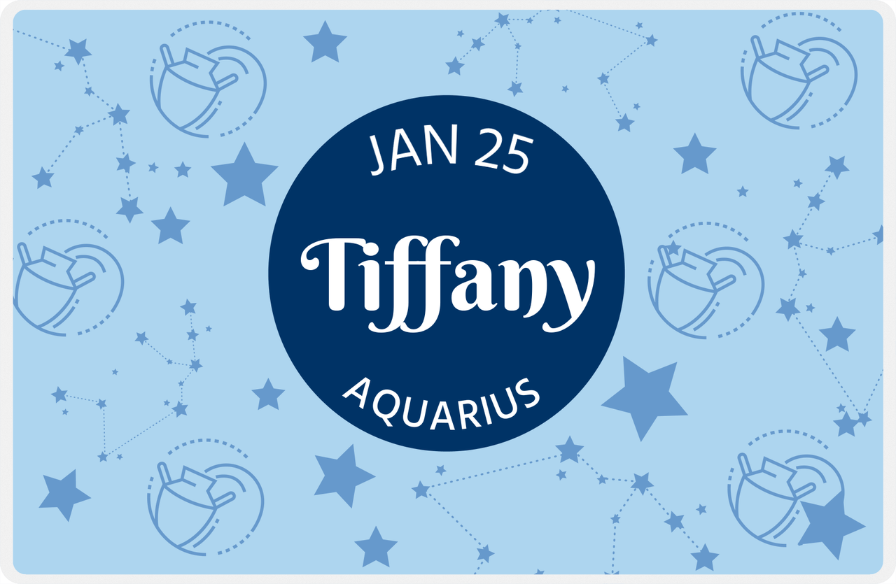 Personalized Zodiac Sign Placemat - Constellation Circle - Aquarius -  View