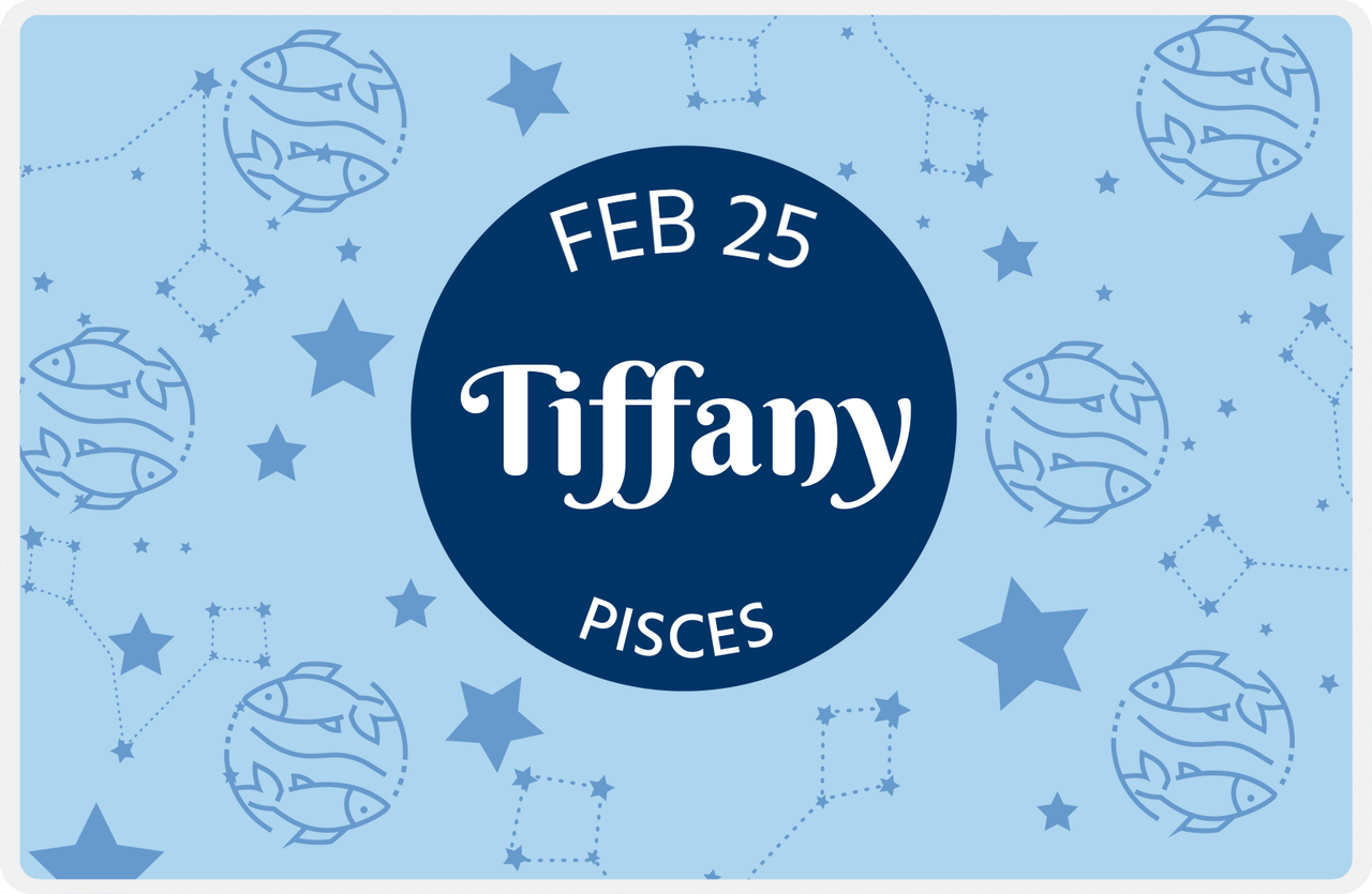 Personalized Zodiac Sign Placemat - Constellation Circle - Pisces -  View