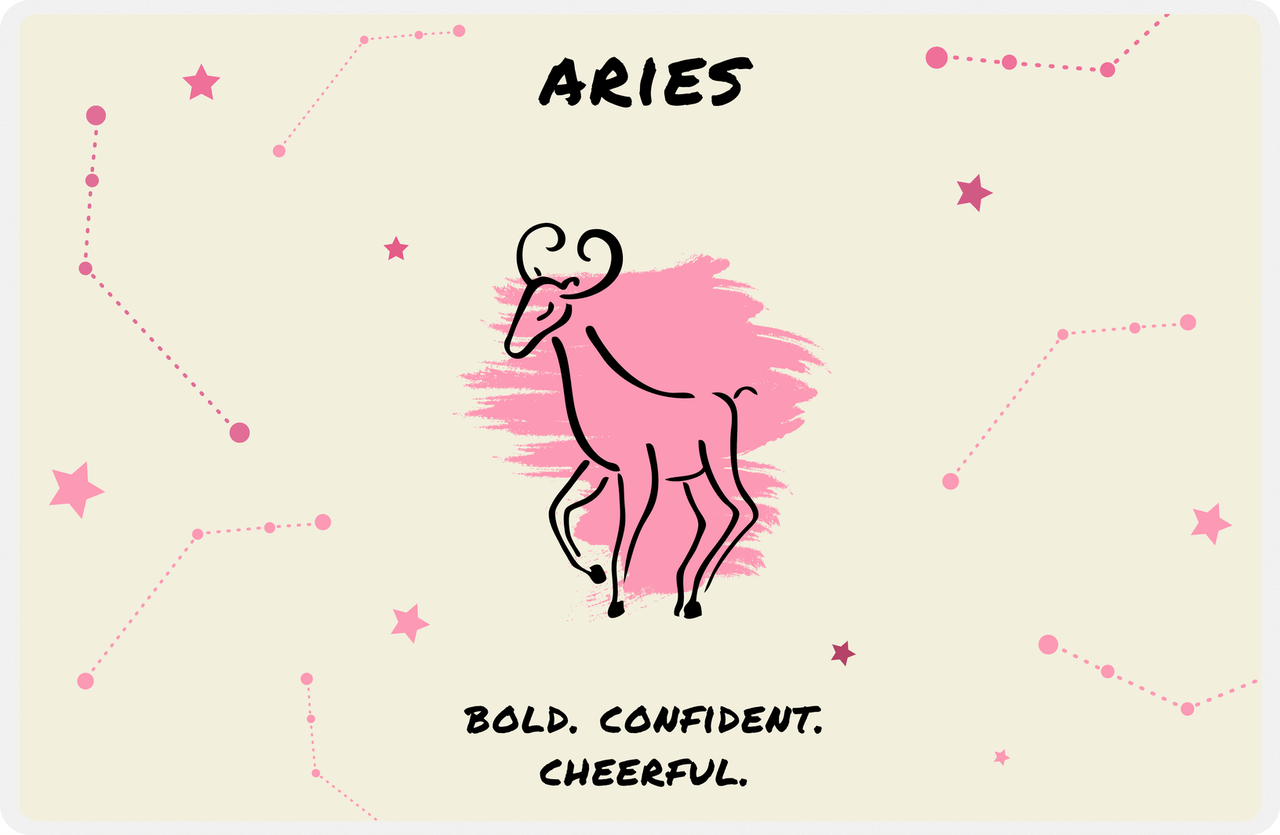 Zodiac Sign Placemat - Characteristics of an Aries -  View