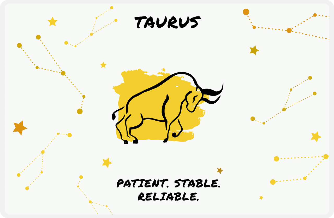 Zodiac Sign Placemat - Characteristics of a Taurus -  View