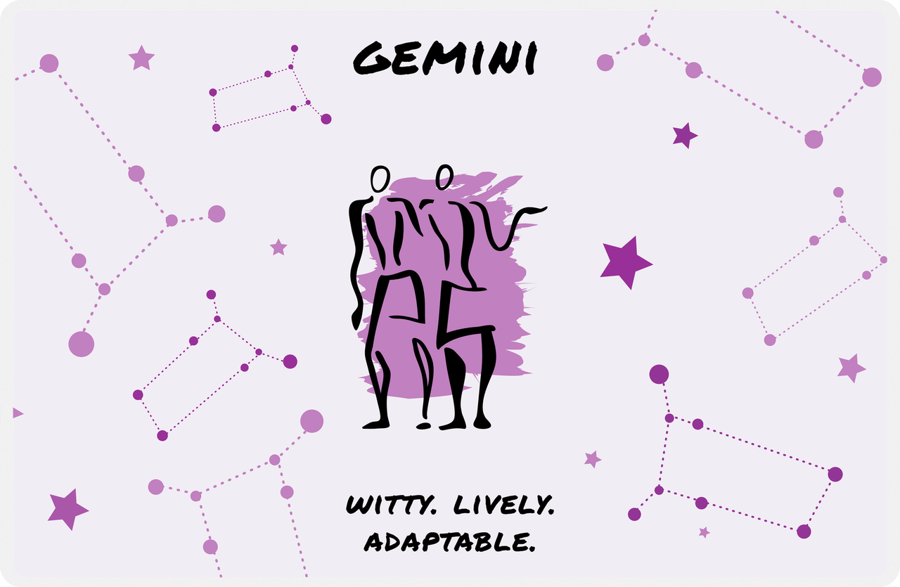 Zodiac Sign Placemat - Characteristics of a Gemini -  View