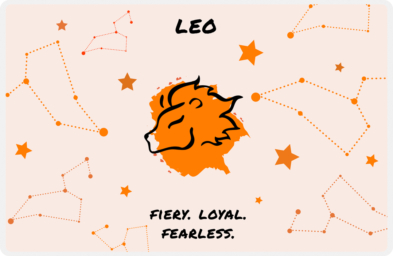 Zodiac Sign Placemat - Characteristics of a Leo -  View