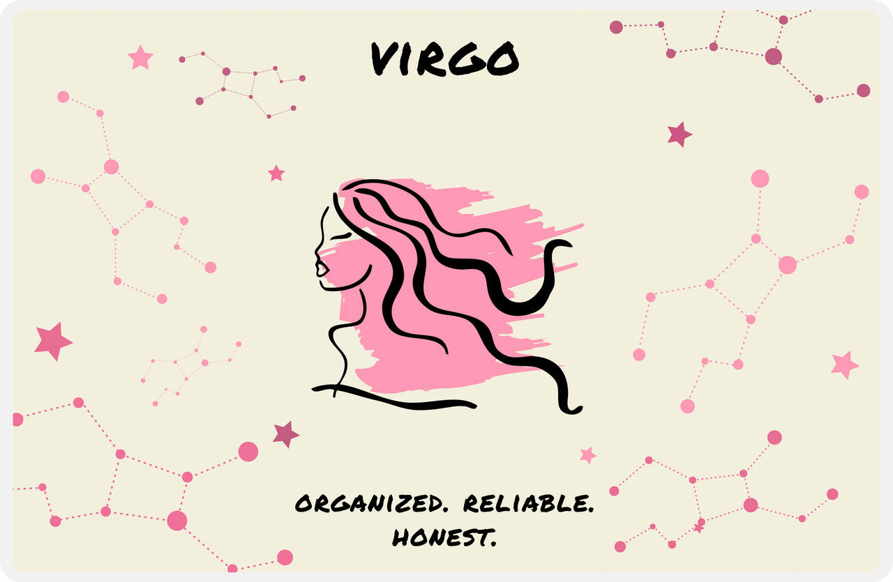 Zodiac Sign Placemat - Characteristics of a Virgo -  View