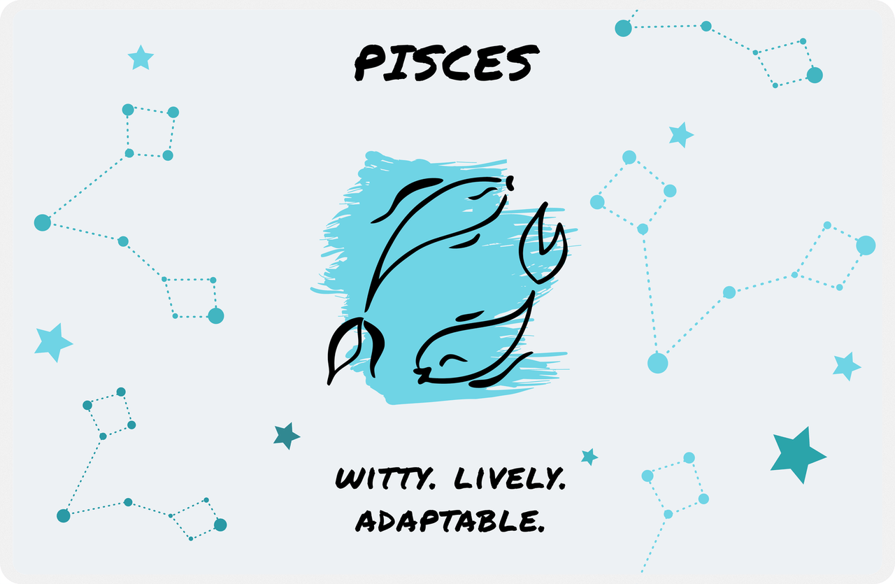 Zodiac Sign Placemat - Characteristics of a Pisces -  View
