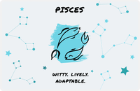 Thumbnail for Zodiac Sign Placemat - Characteristics of a Pisces -  View