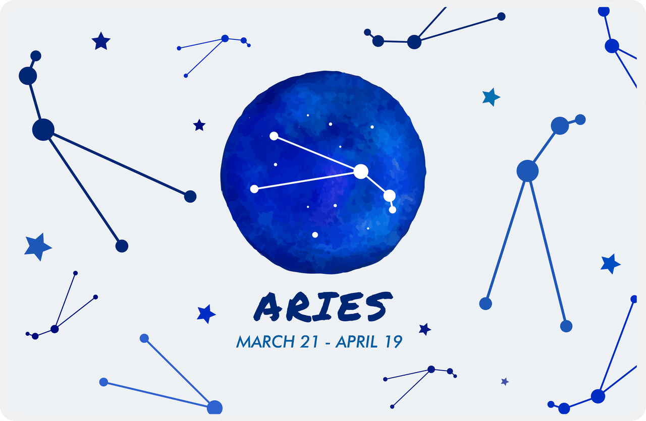 Zodiac Sign Placemat - Date Range - Aries -  View