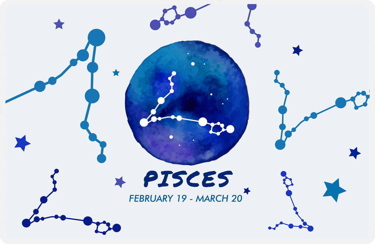Zodiac Sign Placemat - Date Range - Pisces -  View