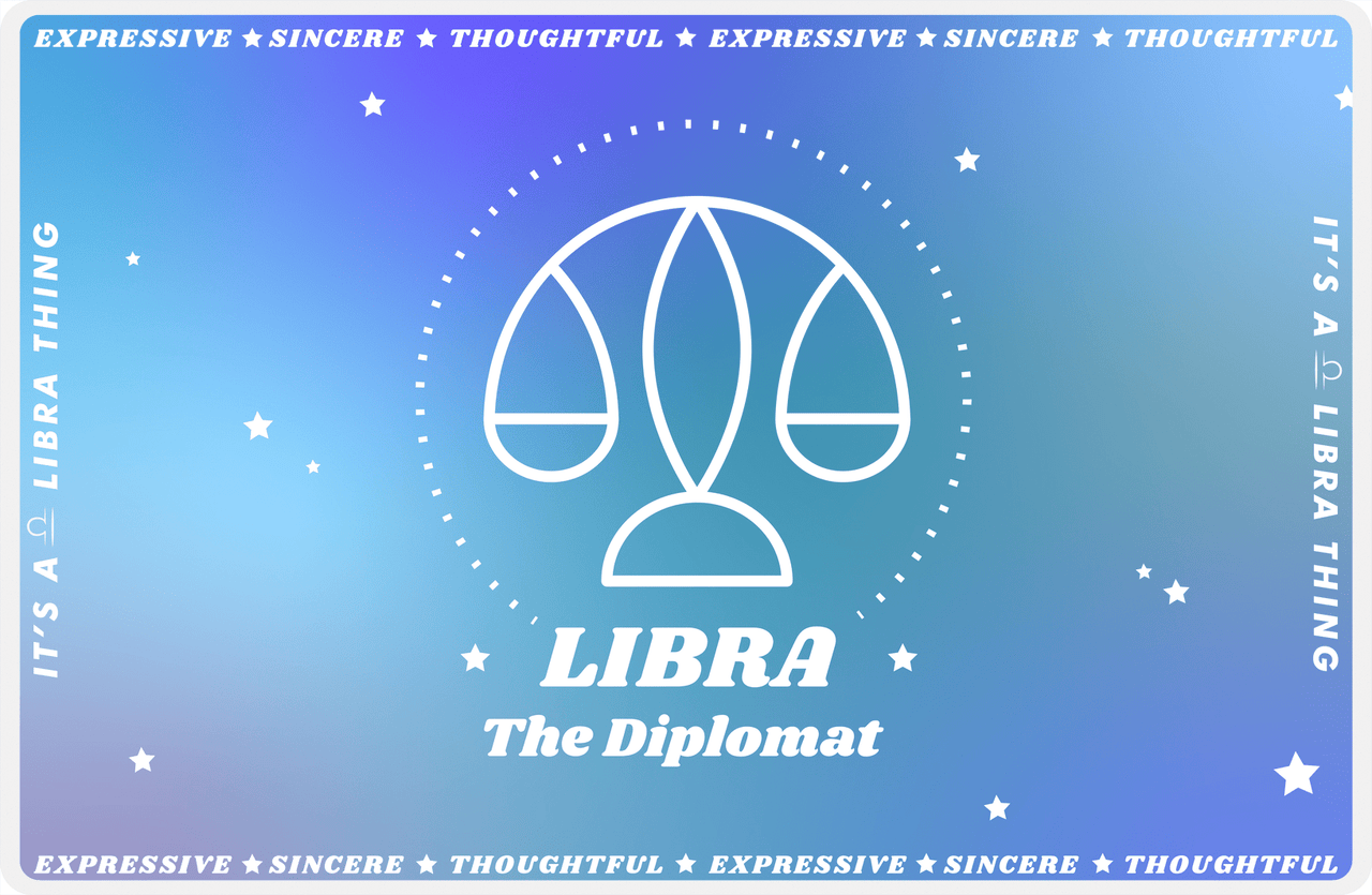 Zodiac Sign Placemat - Traits of a Libra -  View
