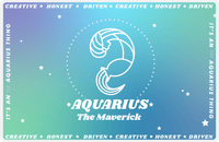 Thumbnail for Zodiac Sign Placemat - Traits of an Aquarius -  View