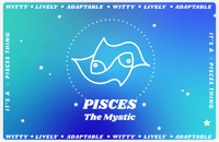 Thumbnail for Zodiac Sign Placemat - Traits of a Pisces -  View