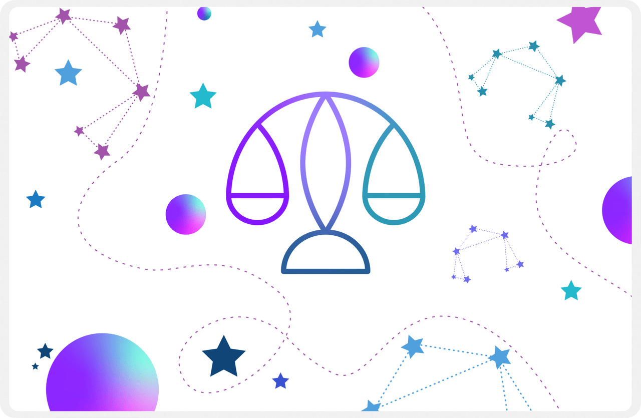Zodiac Sign Placemat - Constellations - Libra -  View