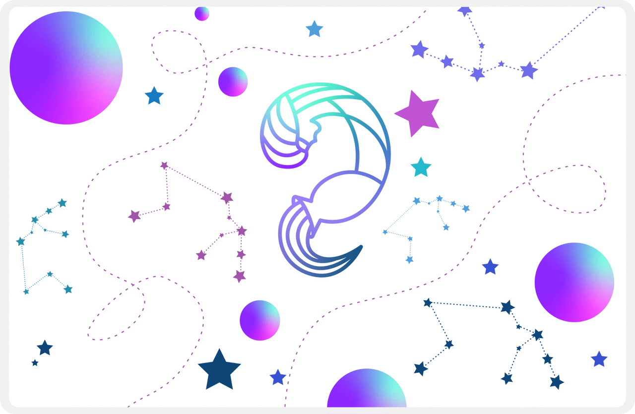 Zodiac Sign Placemat - Constellations - Aquarius -  View