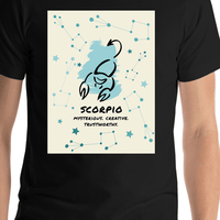 Thumbnail for Zodiac Sign T-Shirt - Scorpio - Shirt Close-Up View