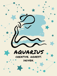 Thumbnail for Zodiac Sign T-Shirt - Aquarius - Decorate View