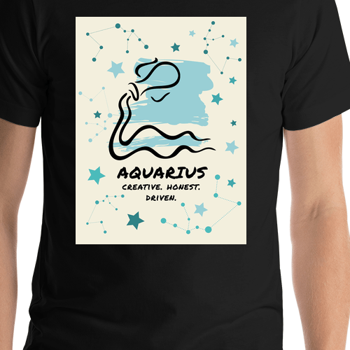 Zodiac Sign T-Shirt - Aquarius - Shirt Close-Up View