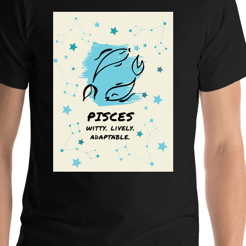 Zodiac Sign T-Shirt - Pisces - Shirt Close-Up View