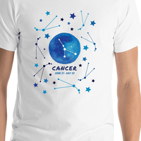 Thumbnail for Zodiac Sign T-Shirt - Cancer - Shirt Close-Up View