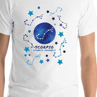 Thumbnail for Zodiac Sign T-Shirt - Scorpio - Shirt Close-Up View