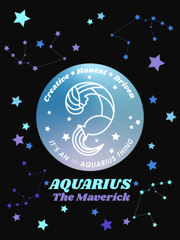 Zodiac Sign T-Shirt - Aquarius - Decorate View